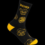 BONES WHEELS BLACK & GOLD SOCKS BLACK