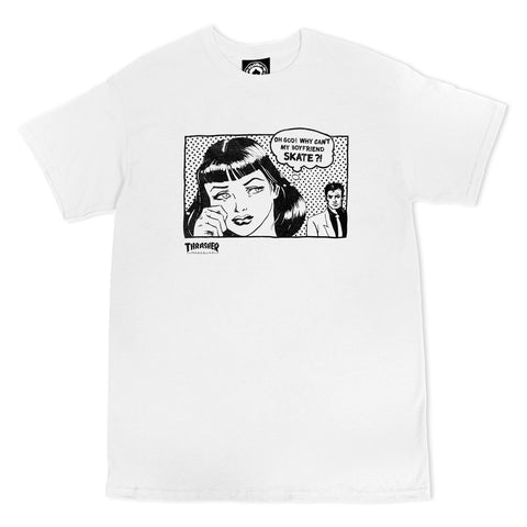 THRASHER BOYFRIEND T-SHIRT / WHITE