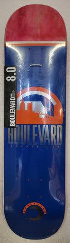 Boulevard Skateboards Traveler Blue Skateboard Deck 8.0