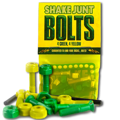 Shake Junt Hardware 1" BAG O' BOLTS 4 GREEN, 4 YELLOW